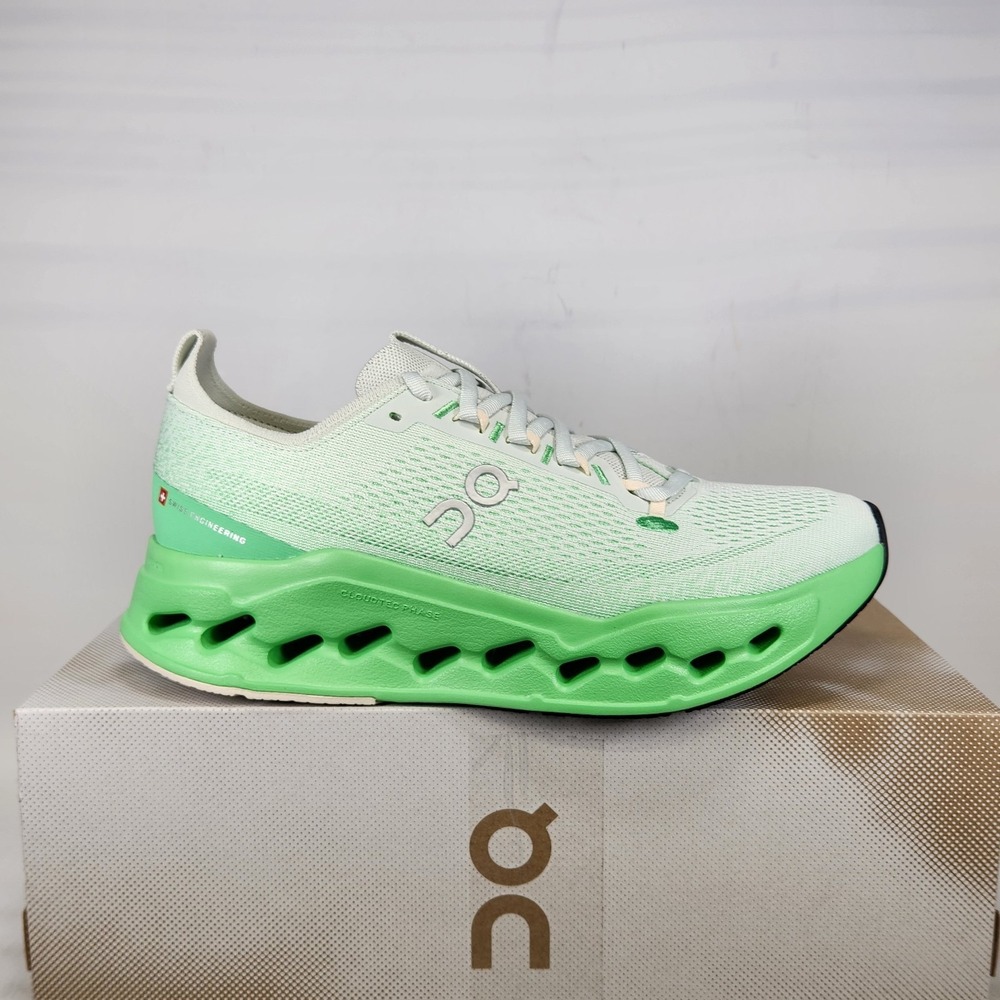 On Cloudsurfer Max Running Shoes Women Size 10 Mineral Honeydew Cushion Sneaker